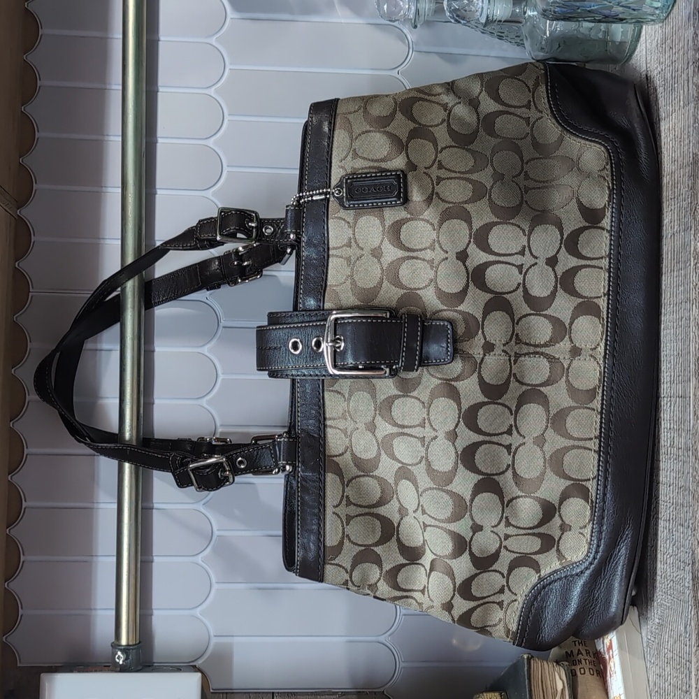 Brown and Black Signature Tote Bag